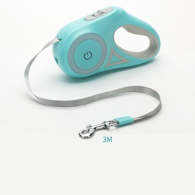 Green retractable dog leash handle with lead, no collar