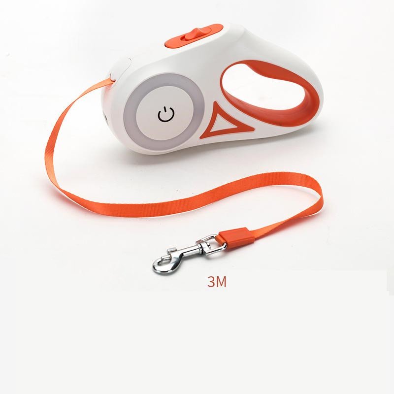 3m orange leash Purple retractable dog leash handle with lead, no collar