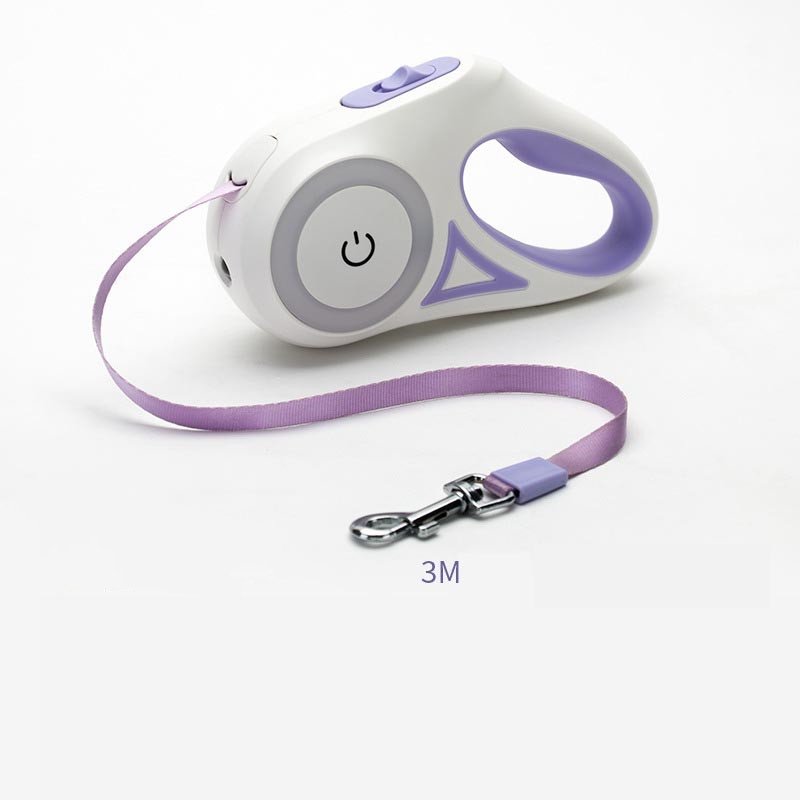 3m purple leash Purple retractable dog leash handle with lead, no collar