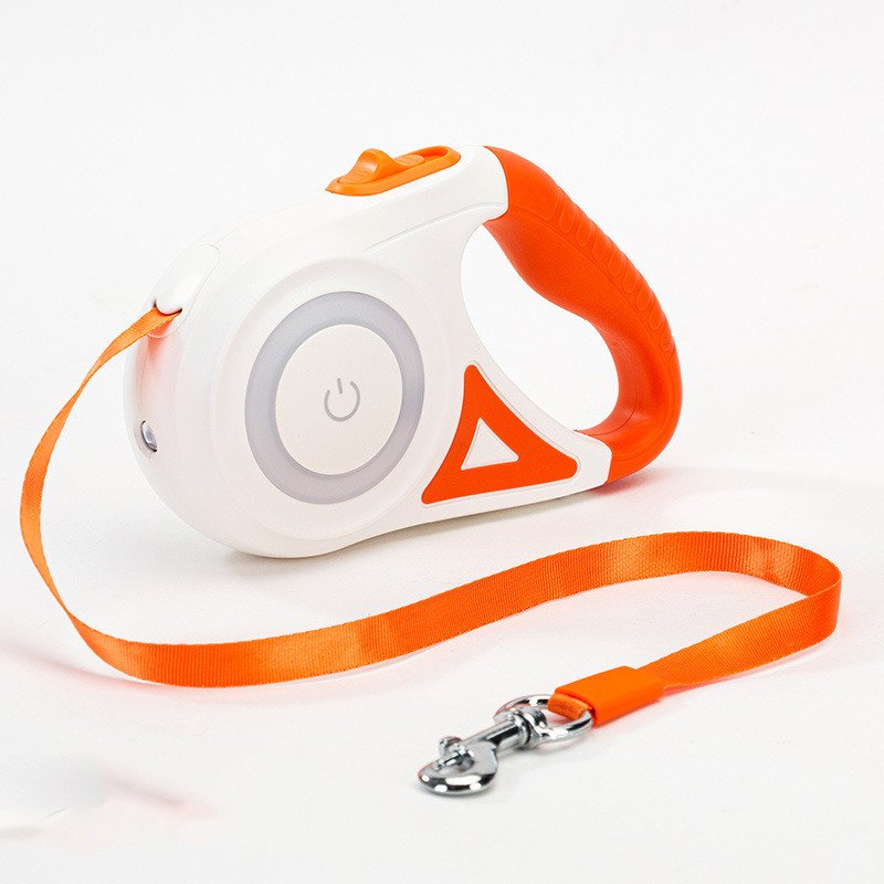 orange leash Orange Retractable dog leash handle with lead, no collar