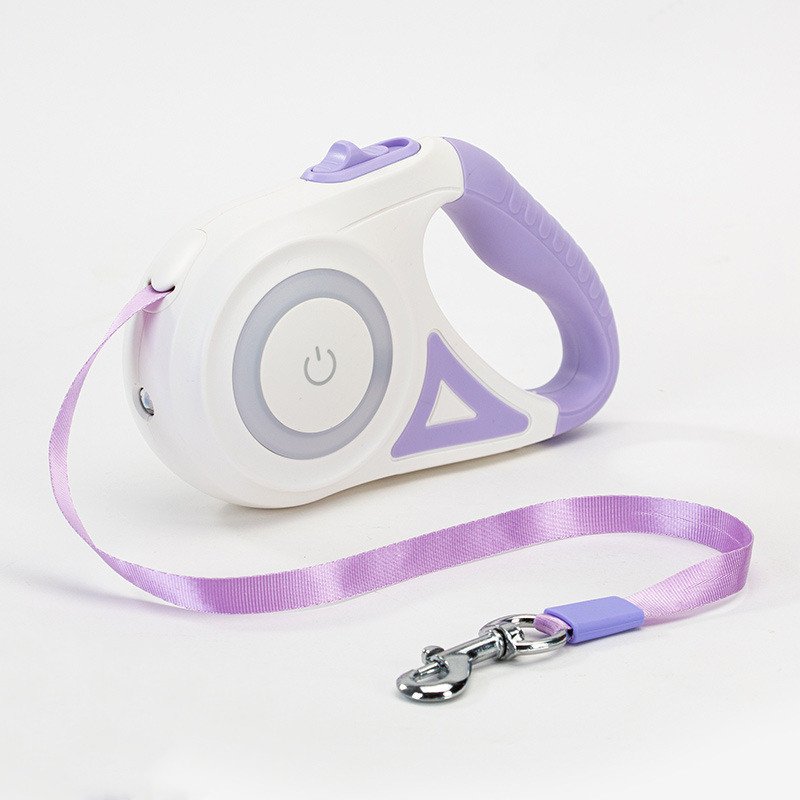 purple leash Purple retractable dog leash handle with lead, no collar
